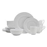 Everyday White by Fitz and Floyd Classic Rim 16 Piece Dinnerware Set, Service for 4 | Amazon (US)