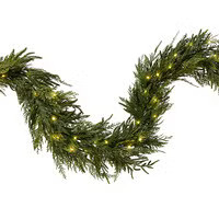 6FT Garland Prelit Green | The Container Store