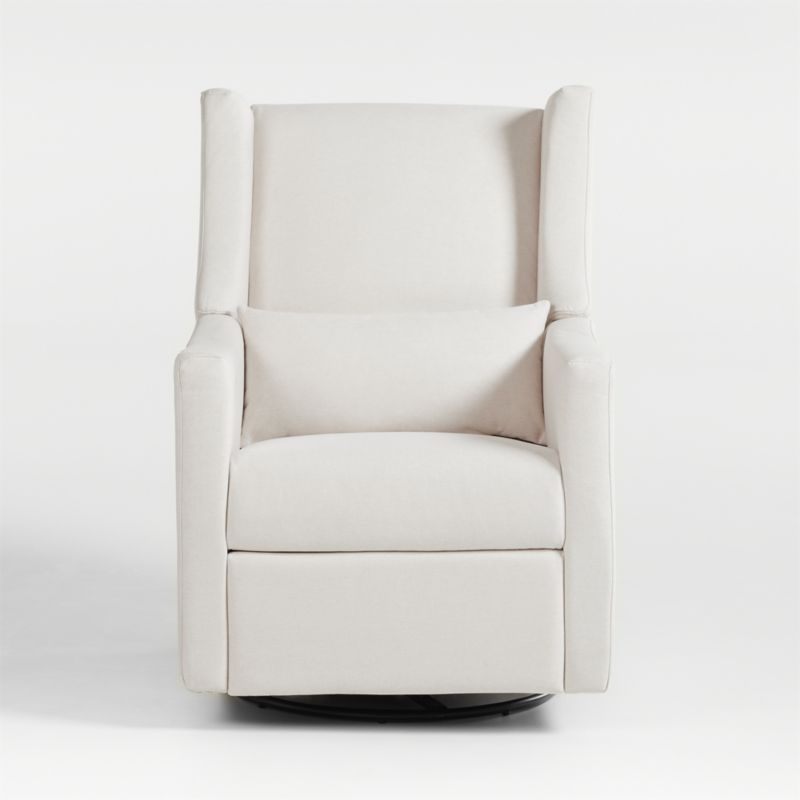 Babyletto Kiwi Glider Recliner w/ Electronic Control and USB Performance Cream Eco-Weave + Review... | Crate & Barrel
