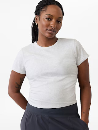 Signature Rib Crop Tee | Athleta