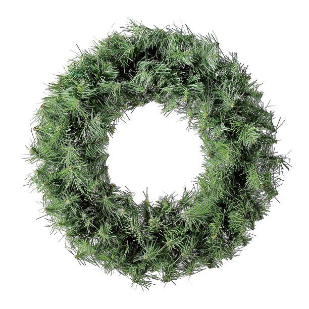 Holiday Time Non-Lit Basic Christmas Wreath, 20" | Walmart (US)