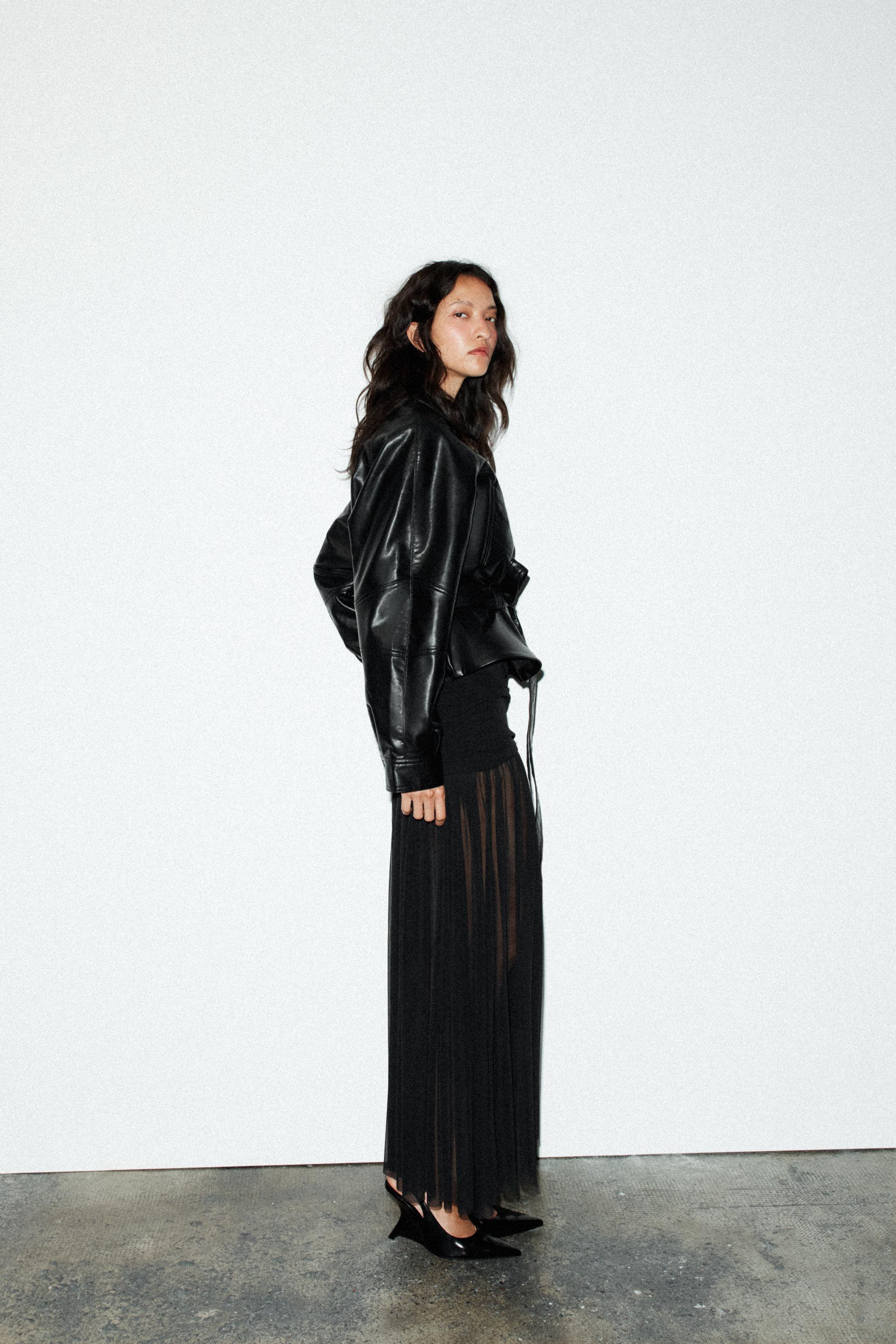FAUX LEATHER PEPLUM JACKET | Zara UK