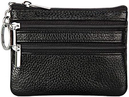 Women's Genuine Leather Coin Purse Mini Pouch Change Wallet with Keychain | Amazon (US)