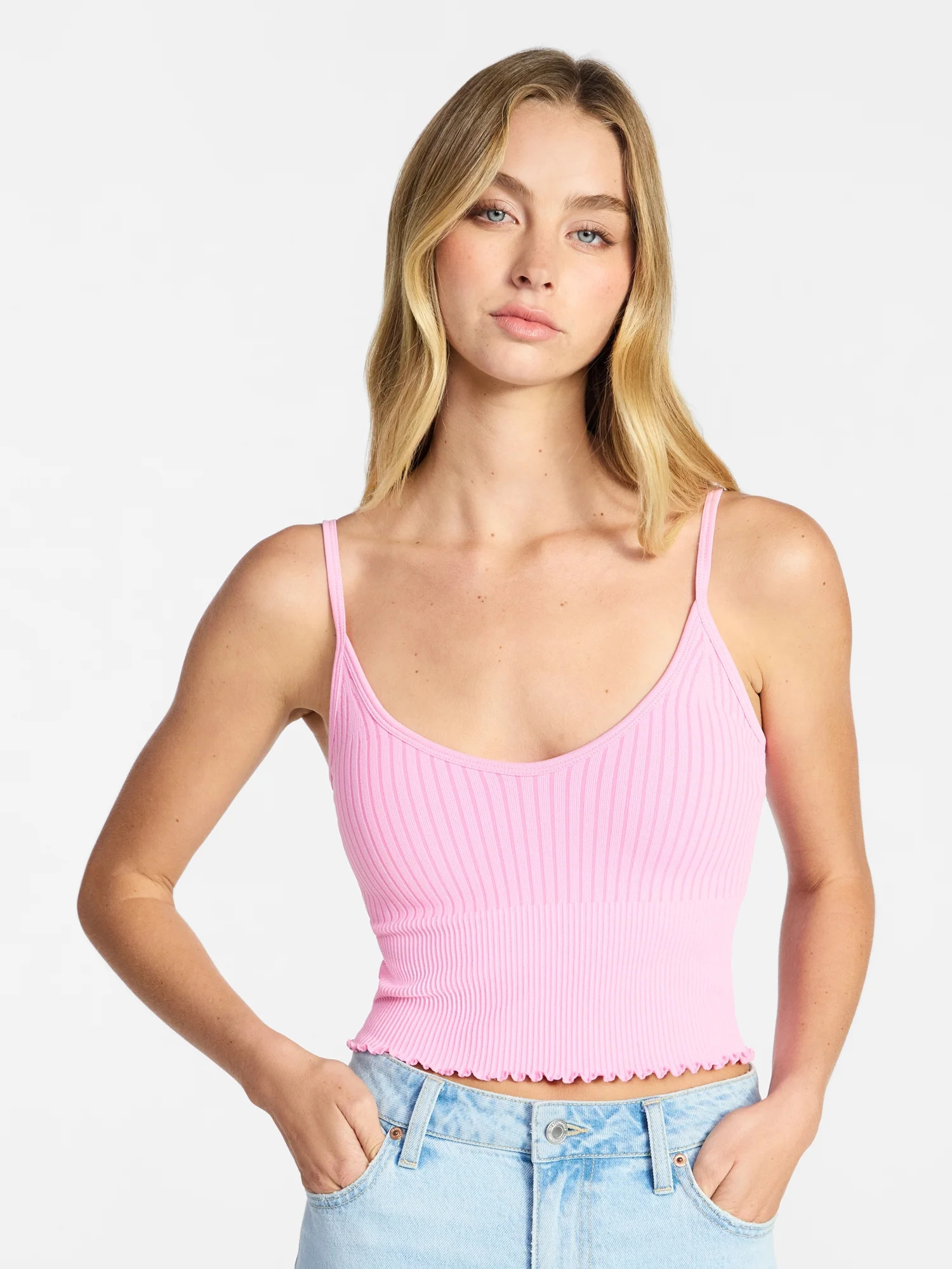 No Boundaries Seamless Scoop Neck Brami, Women’s & Women's Plus XXS-4X | Walmart (US)