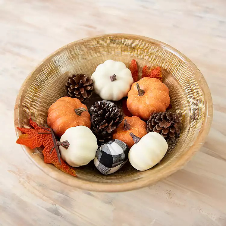 Orange and Buffalo Check Mini Pumpkin Filler | Kirkland's Home