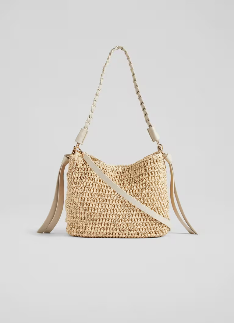 Issie Natural Raffia Shoulder Bag | L.K. Bennett (UK)