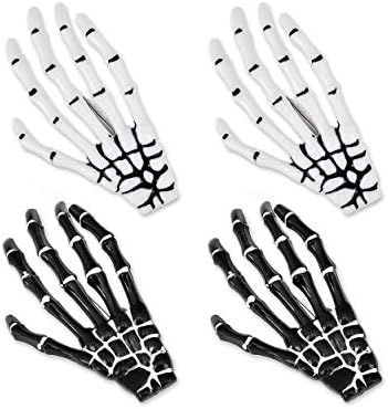 Korean Style Gothic Skeleton Hands Bone Hair Clips - Black and White Fashion Punk Rock Devil Claw... | Amazon (US)