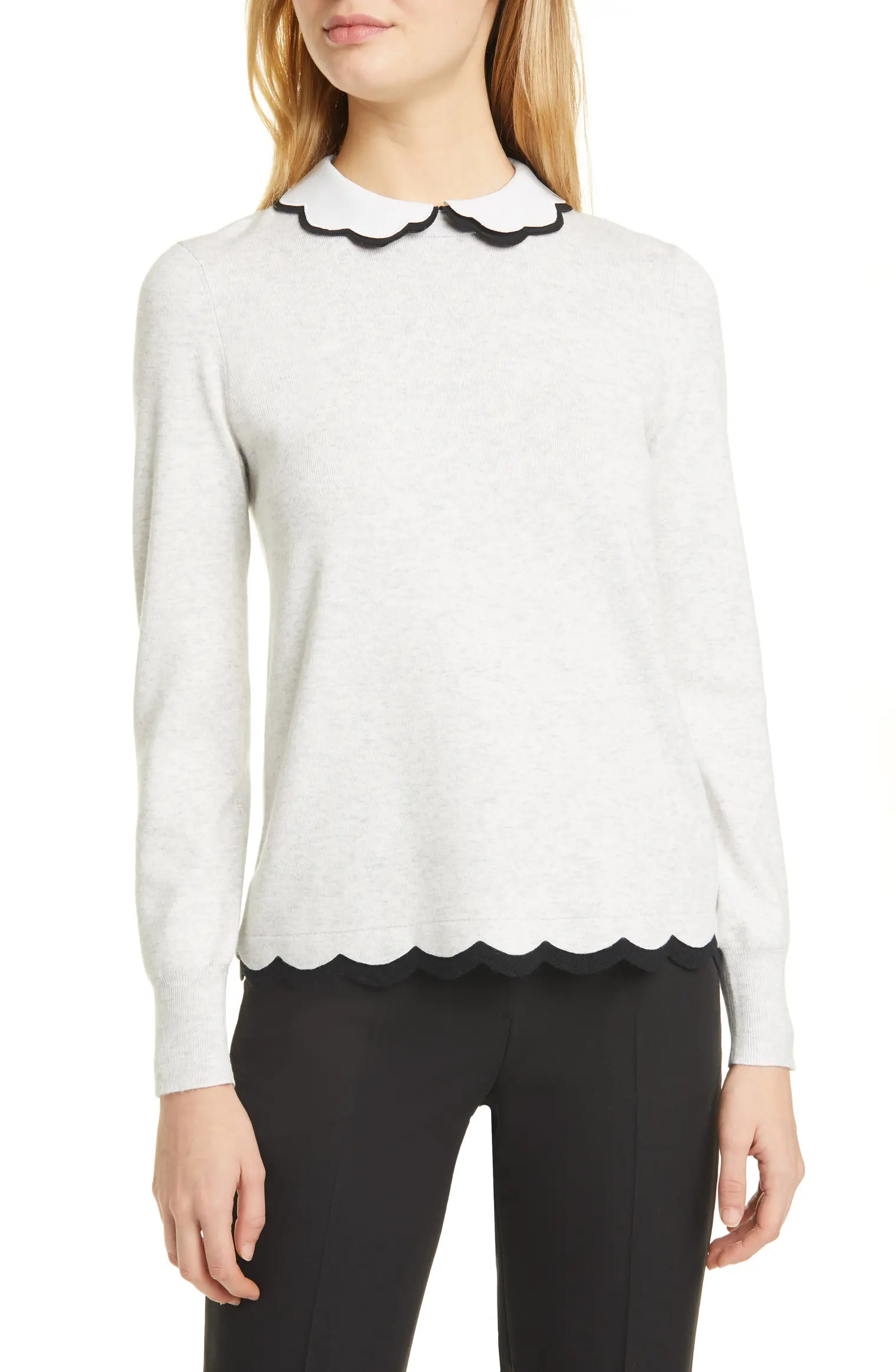 Lheo Scallop Detail Layered Sweater | Nordstrom