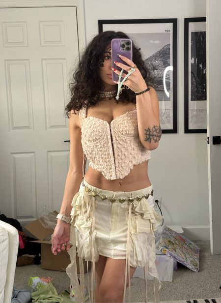 Coachella music festival outfit inspo ideas coquette girl ruffles skirt corset top revolve petite style fashion amazing rave outfit 

#LTKsalealert #LTKSpringSale #LTKstyletip