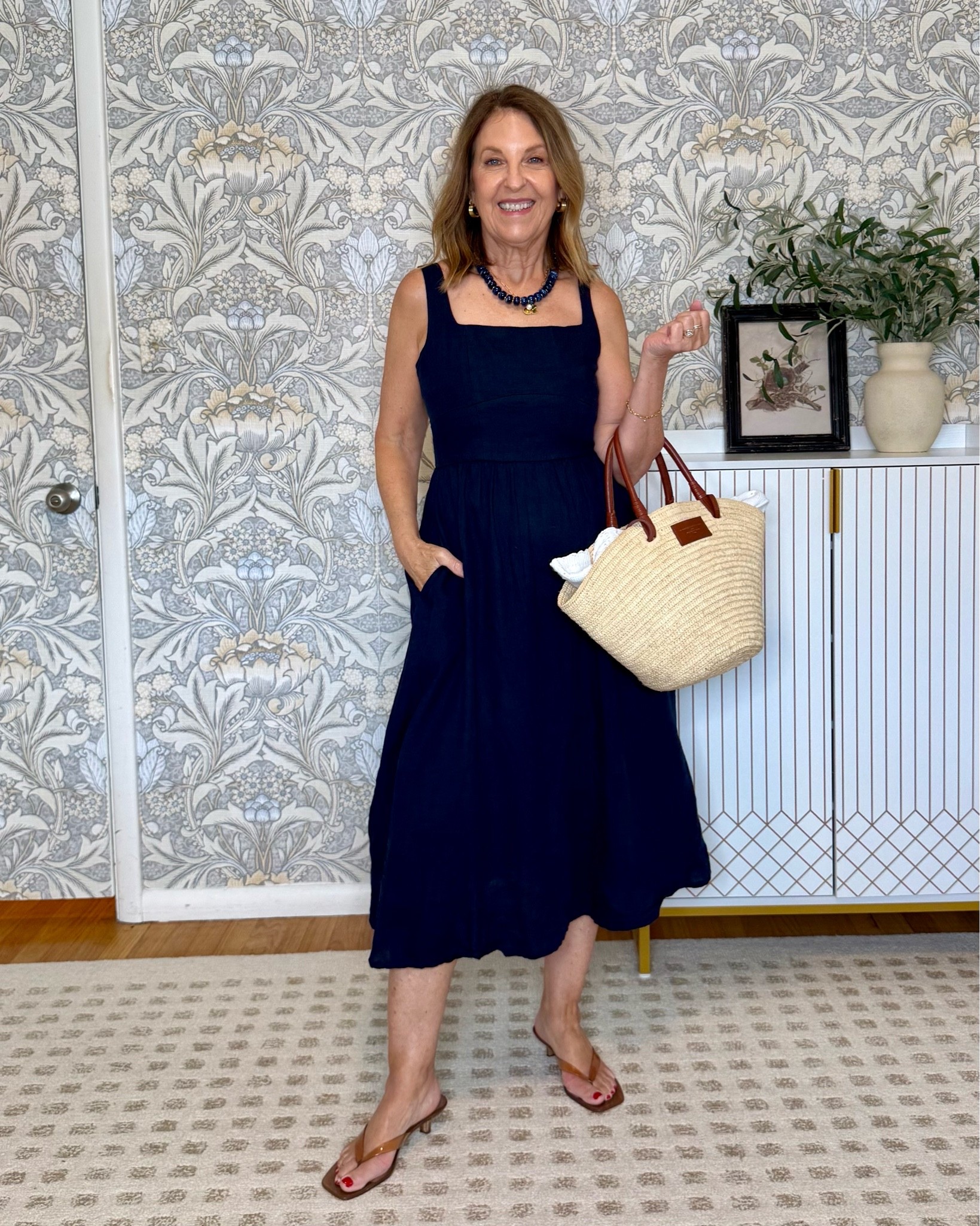 A favorite dress you can wear anywhere.  I have it in 3 colors. Perfect for the 4th of July party.