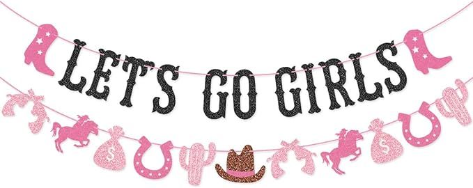 Let's Go Girls Banner for Western Cowgirl Bachelorette Party Birthday Party Last Rodeo Bacheloret... | Amazon (US)