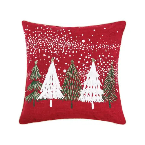 C&F Home Snowy Trees Christmas Pillow in Red at Nordstrom, Size Medium | Nordstrom