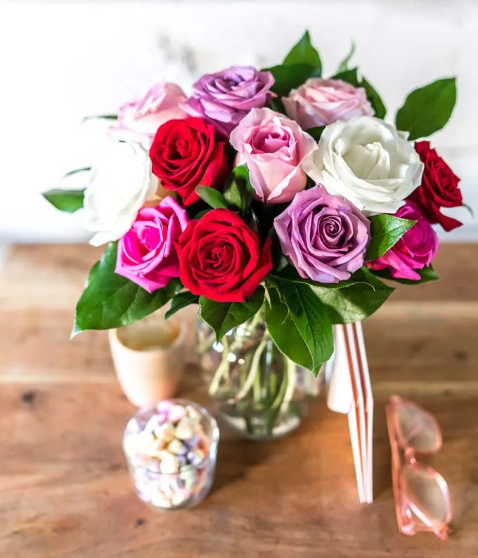 One Dozen Assorted Sweetheart Roses | From You Flowers