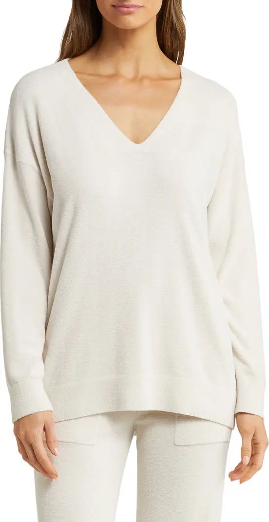 High-Low Hem V-Neck Pajama Pullover Sweater | Nordstrom