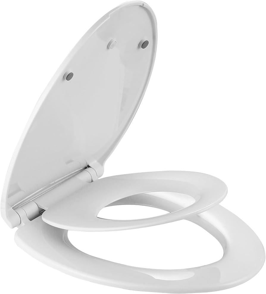 Elongated Slow Close Toilet Seat with Toddler Seat Built In, Potty Training Seat, Easy to Install... | Amazon (US)