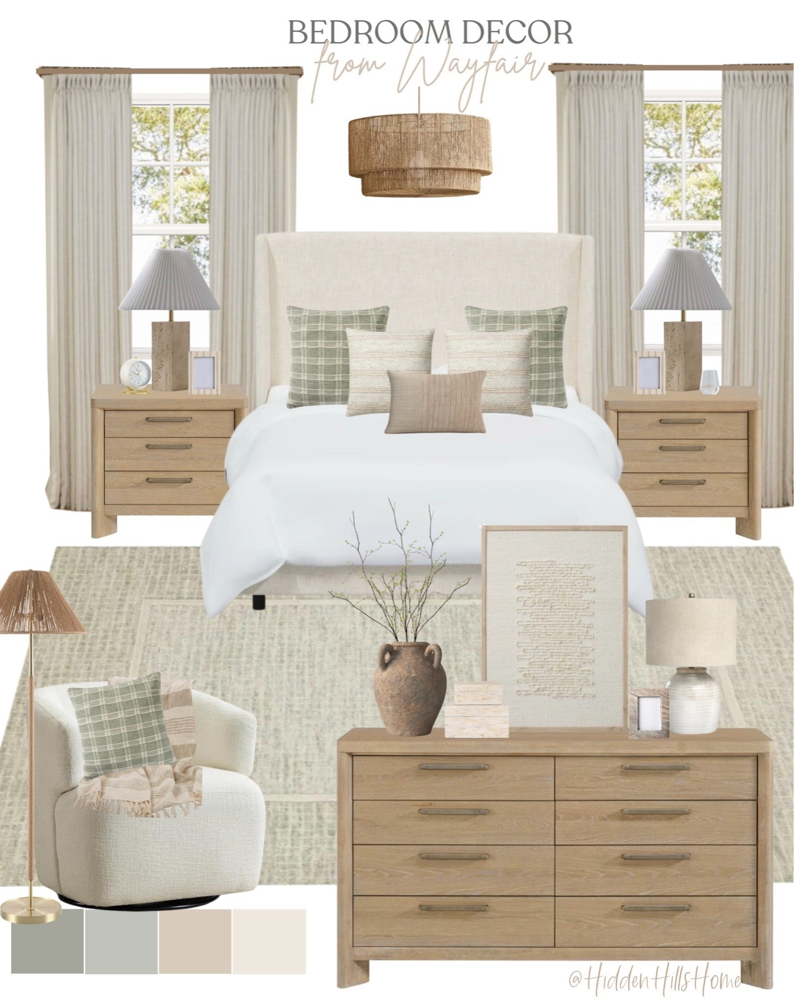 Cozy bedroom mood board with items from Wayfair! Bedroom design, home decor ideas 

#LTKHome #LTKSeasonal #LTKSaleAlert