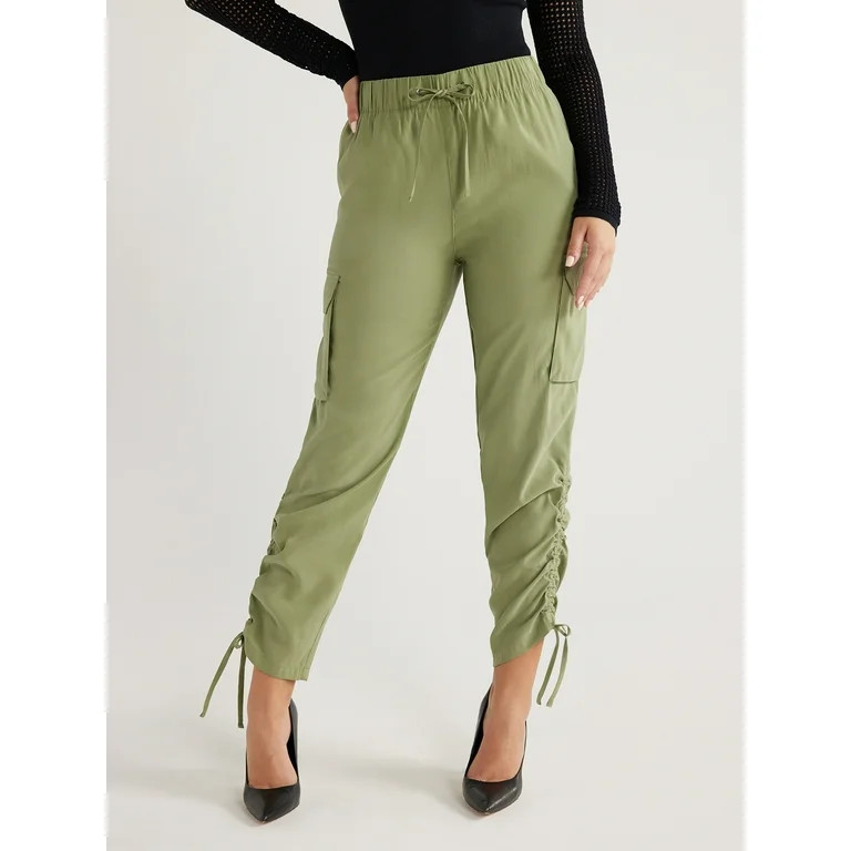 Sofia Jeans Women's Super High-Rise Luxe Cargo Pants, 27" Inseam, Sizes XXS-3XL - Walmart.com | Walmart (US)