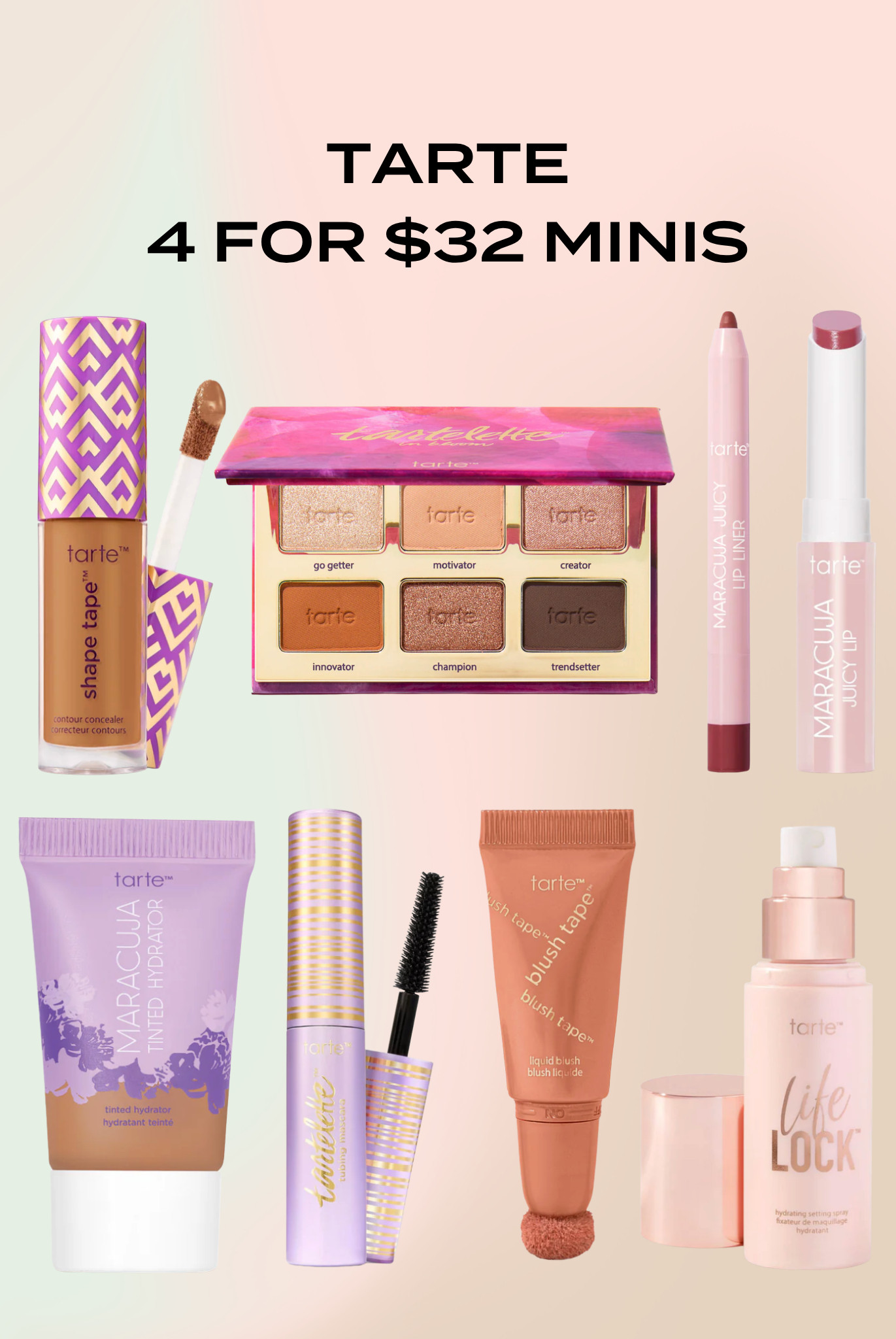 tarte 4 for $32 minis! 💜 

 #LTKSaleAlert #LTKBeauty #LTKTravel