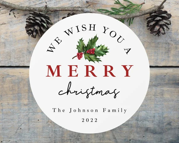 2" Custom Christmas Labels - Set of 20, Personalized Christmas Stickers, Christmas Gift Stickers,... | Etsy (US)