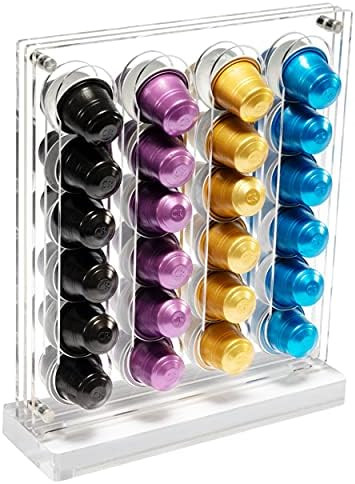 Sumerflos Acrylic Coffee Capsule Holder Stand, 48 Capacity Coffee Pod Double-sided Organizer Storage | Amazon (US)
