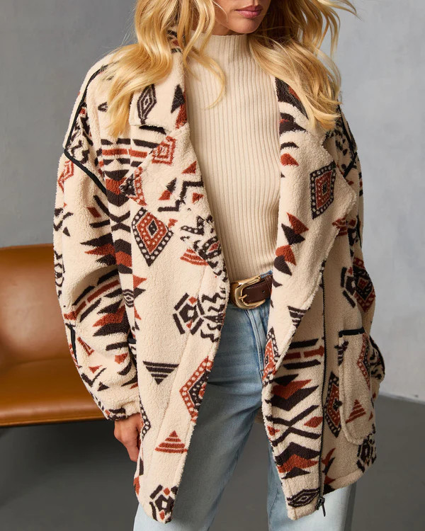 Anaisa Aztec Print Sherpa Moto Jacket | VICI
