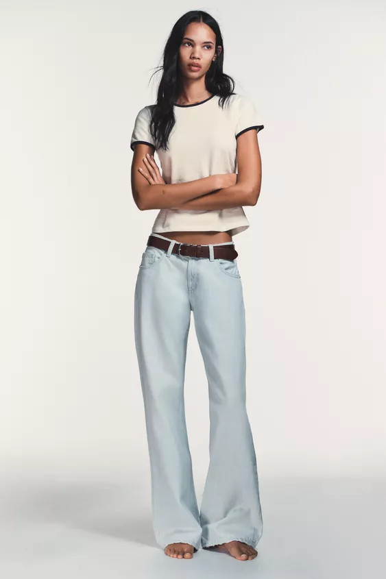 TRF LOW-RISE WIDE-LEG JEANS | Zara UK