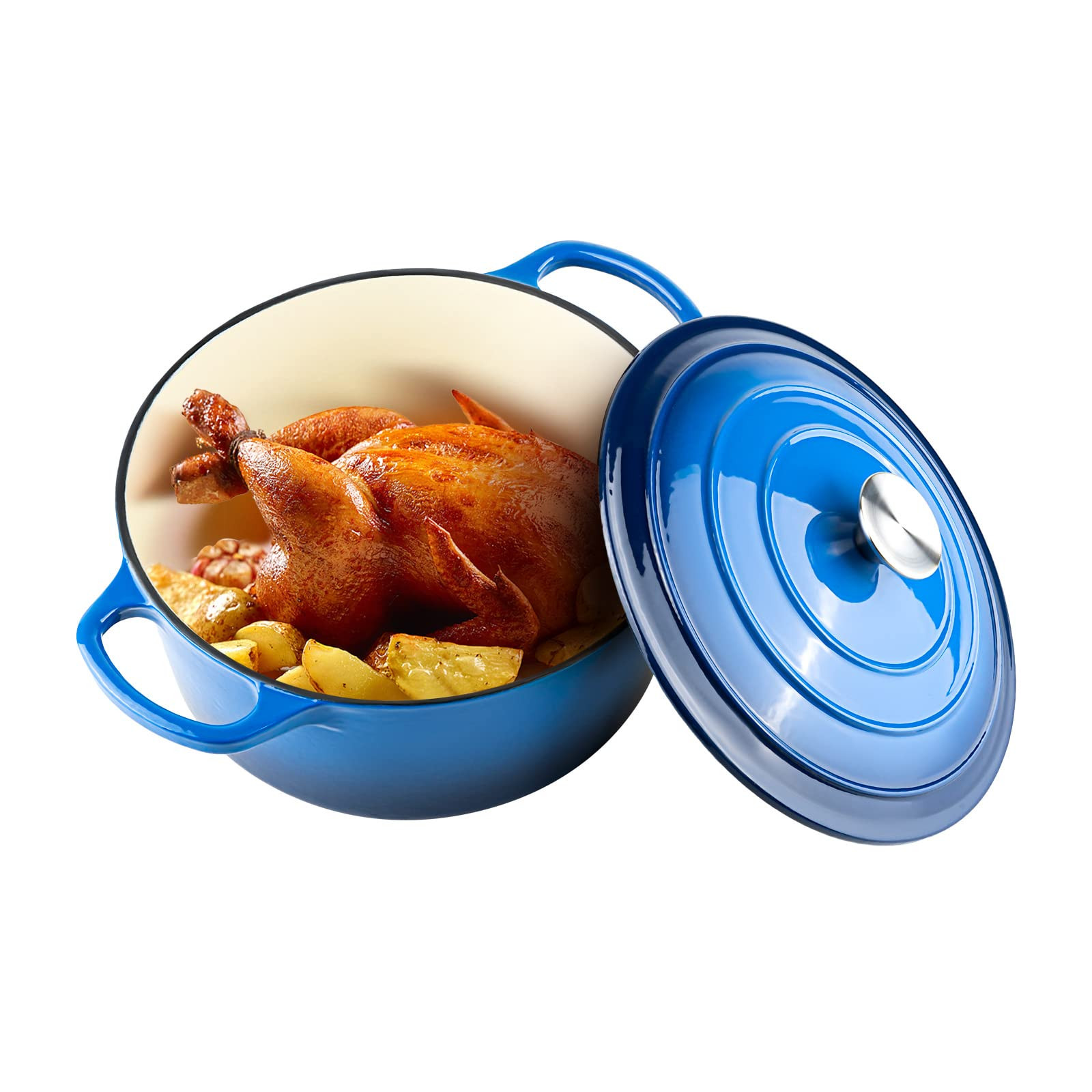 Miereirl 6 QT Enameled Dutch Oven Pot with Lid, Cast Iron Dutch Oven with Dual Handles for Bread ... | Amazon (US)