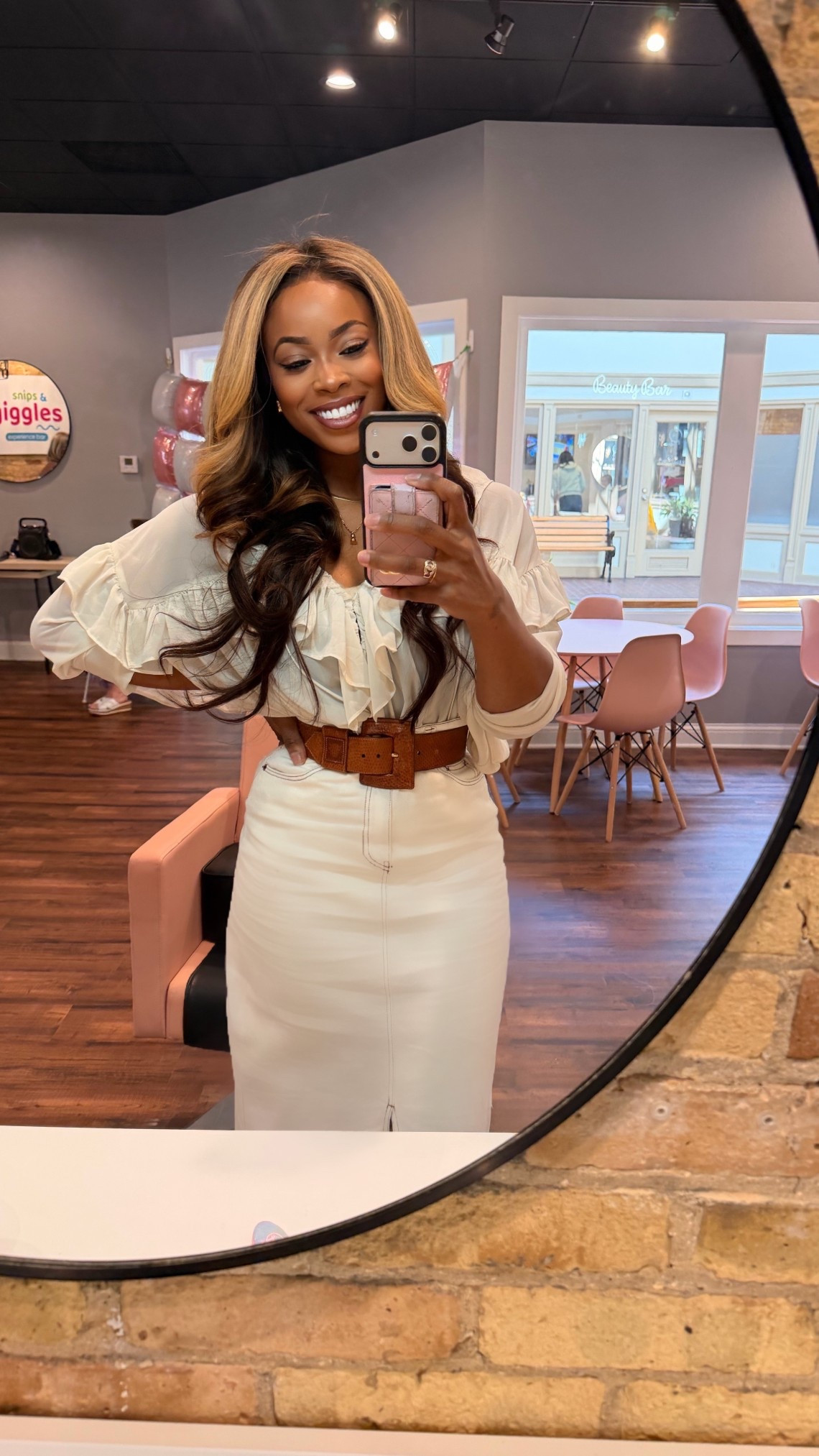 Loving this midi denim skirt for Spring! 