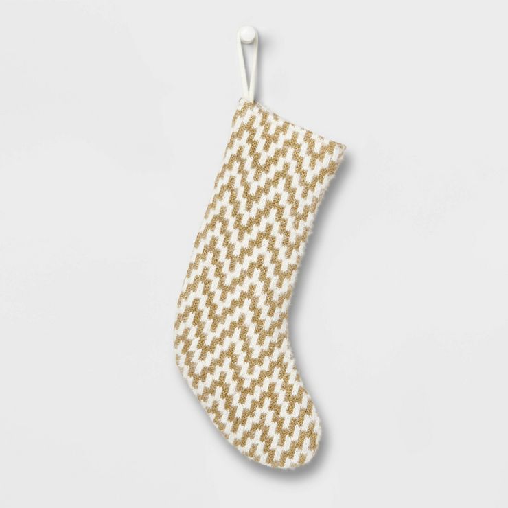 20" Fuzzy Knit Chevron Christmas Stocking - Wondershop™ | Target