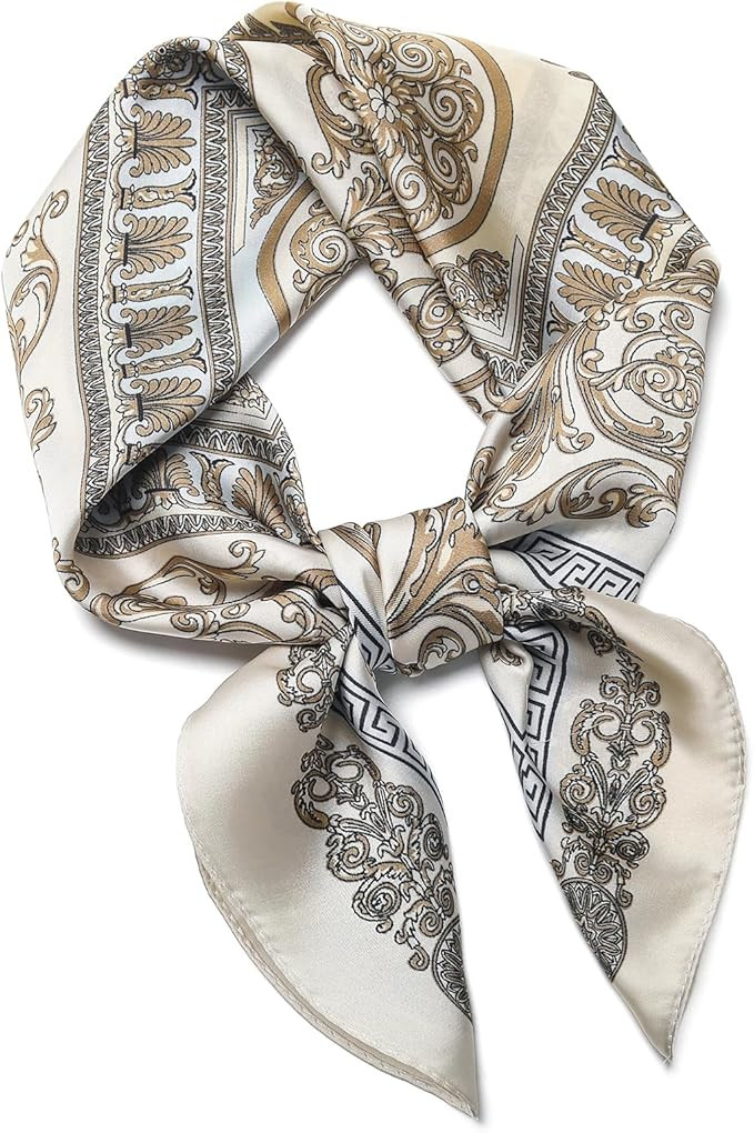 Stlvoll 27.5" Silk Neck Scarf of Women's Fashion Head Scarf Square Neck Satin Scarfs for Bag Hair... | Amazon (US)