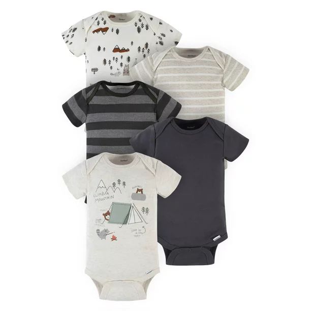 Gerber Baby Boy Short Sleeve Onesie Bodysuits, 5-Pack (Preemie-24 Months) - Walmart.com | Walmart (US)