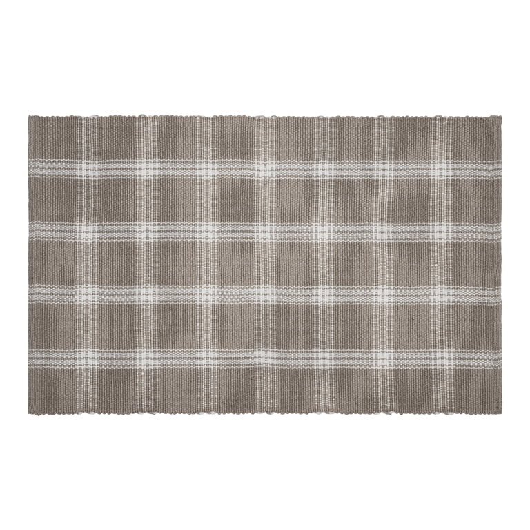 My Texas House Taupe Tanner Check Indoor/Outdoor Layering Rug, 24" x 38" | Walmart (US)