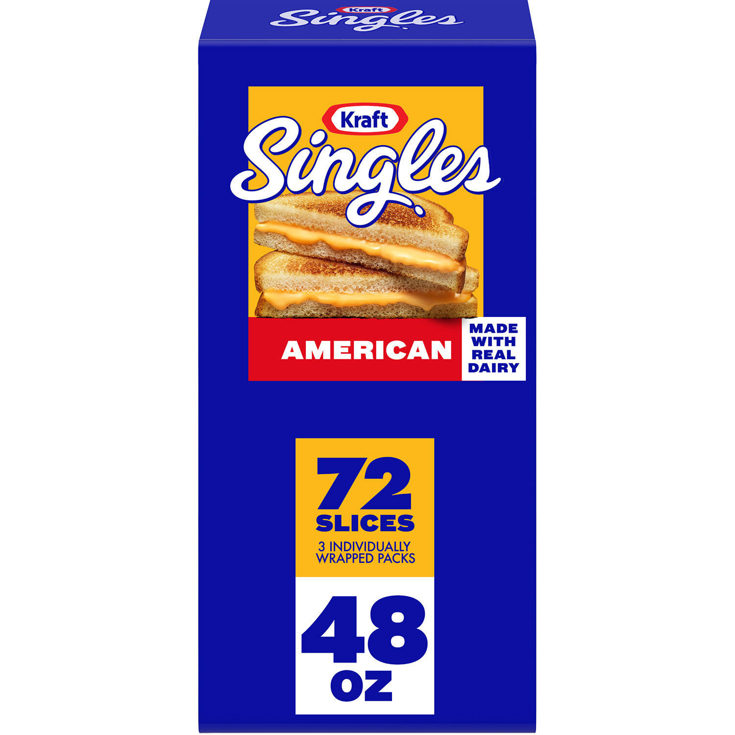 Kraft Singles American Cheese Slices 3 lbs., 72 ct. | Sam's Club