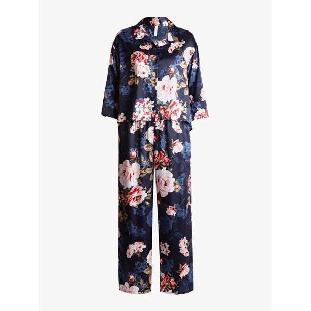 Joyspun Women's Satin Pajama Sleep Set, 2-Piece, Sizes up to 3X | Walmart (US)