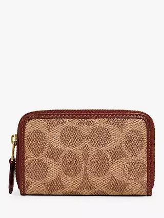 Coach Signature Small Zip Purse, Tan/Rust | John Lewis (UK)