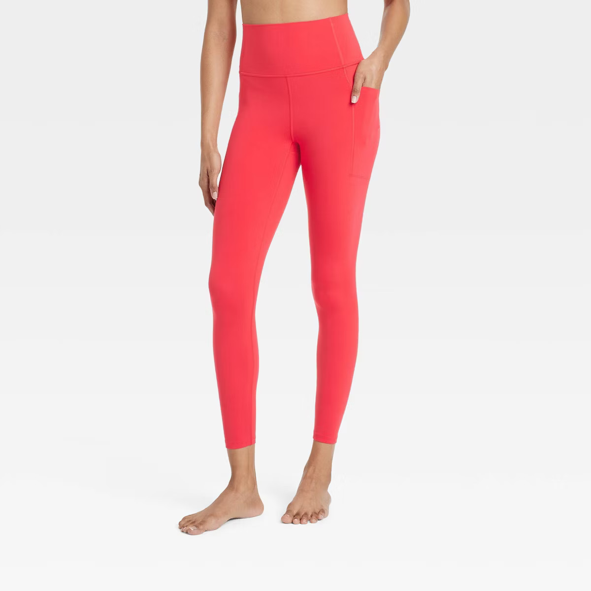 Women's Everyday Soft Ultra High-Rise Pocketed 7/8 Leggings - All In Motion™ Red M | Target