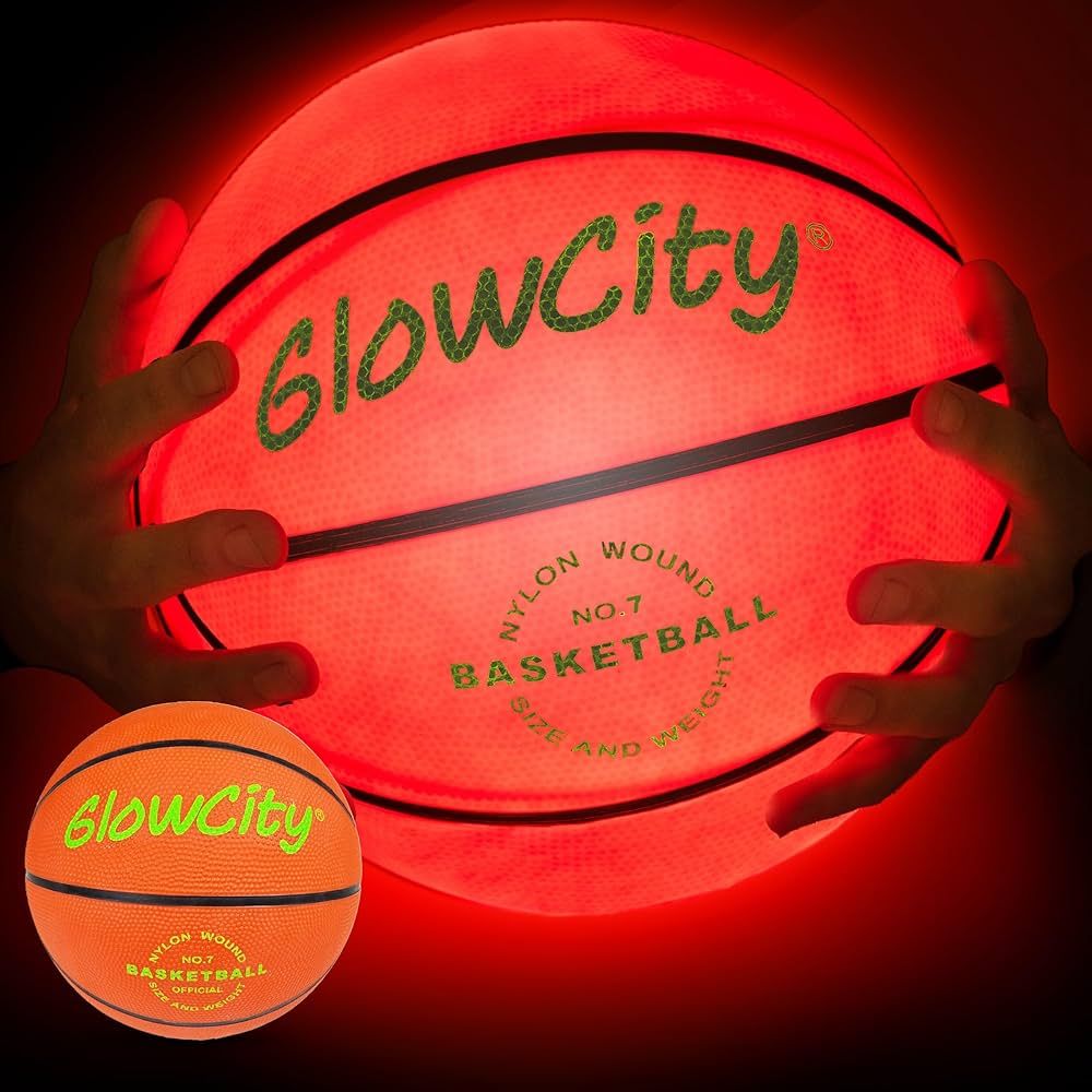 GlowCity Glow in The Dark Basketball for Teen Boy - Glowing Red Basket Ball, Light Up LED Toy for... | Amazon (US)