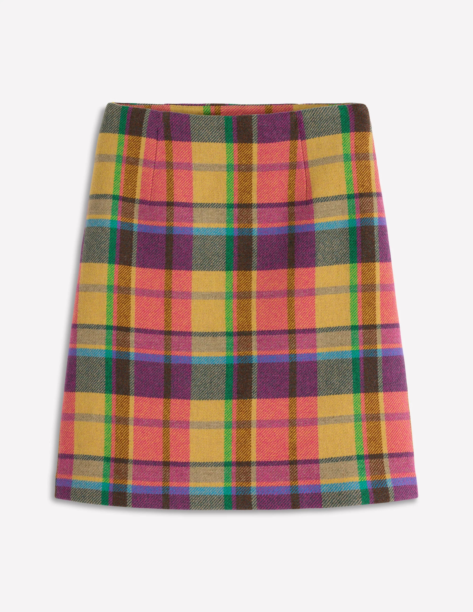 Gia Wool Short Skirt-PoppyRed and Pink Multigingham | Boden (US)