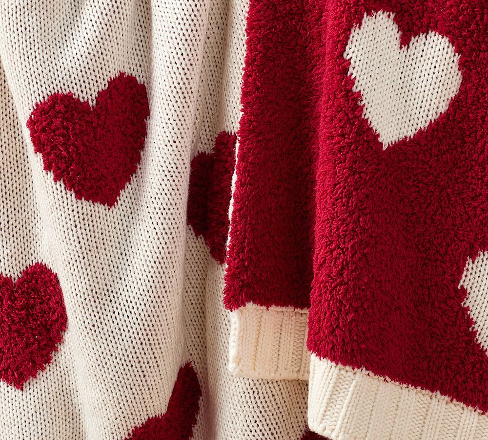 Heart Jacquard Knit Throw Blanket | Pottery Barn (US)