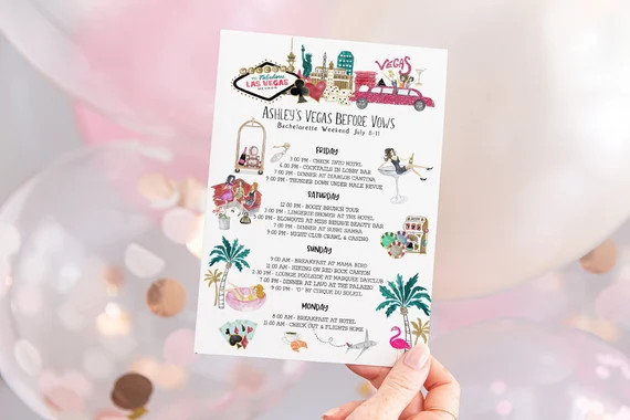 Bachelorette Weekend Itinerary Las Vegas Template Printable - Etsy | Etsy (US)