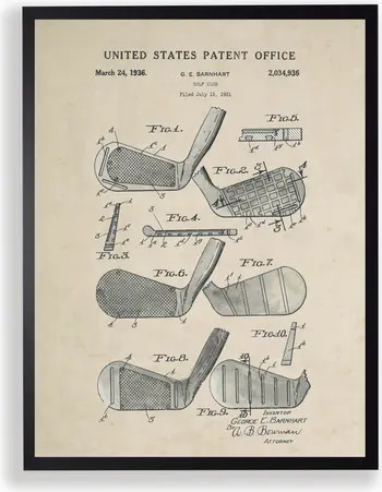 Antique Curiosities Golf Clubs Patent in Black Frame | Nordstrom | Nordstrom
