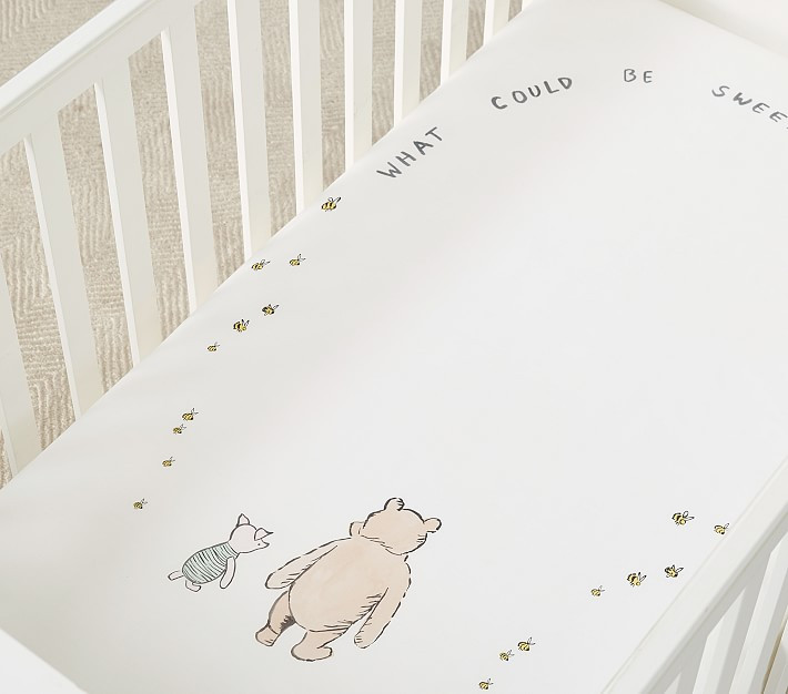 Disney's Winnie the Pooh Picture Perfect Organic Crib Fitted Sheet | Pottery Barn Kids