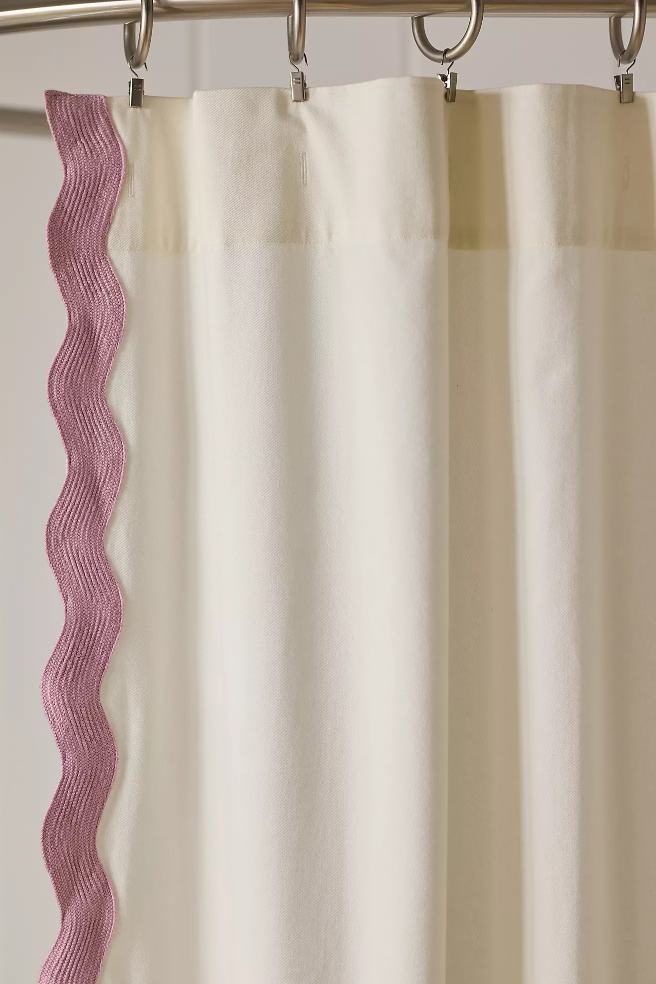 Maeve by Anthropologie Embroidered Scalloped Cotton Shower Curtain | Anthropologie (US)