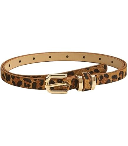 Verdusa Women's Leopard Print Belts PU Leather Waist Belts | Amazon (US)