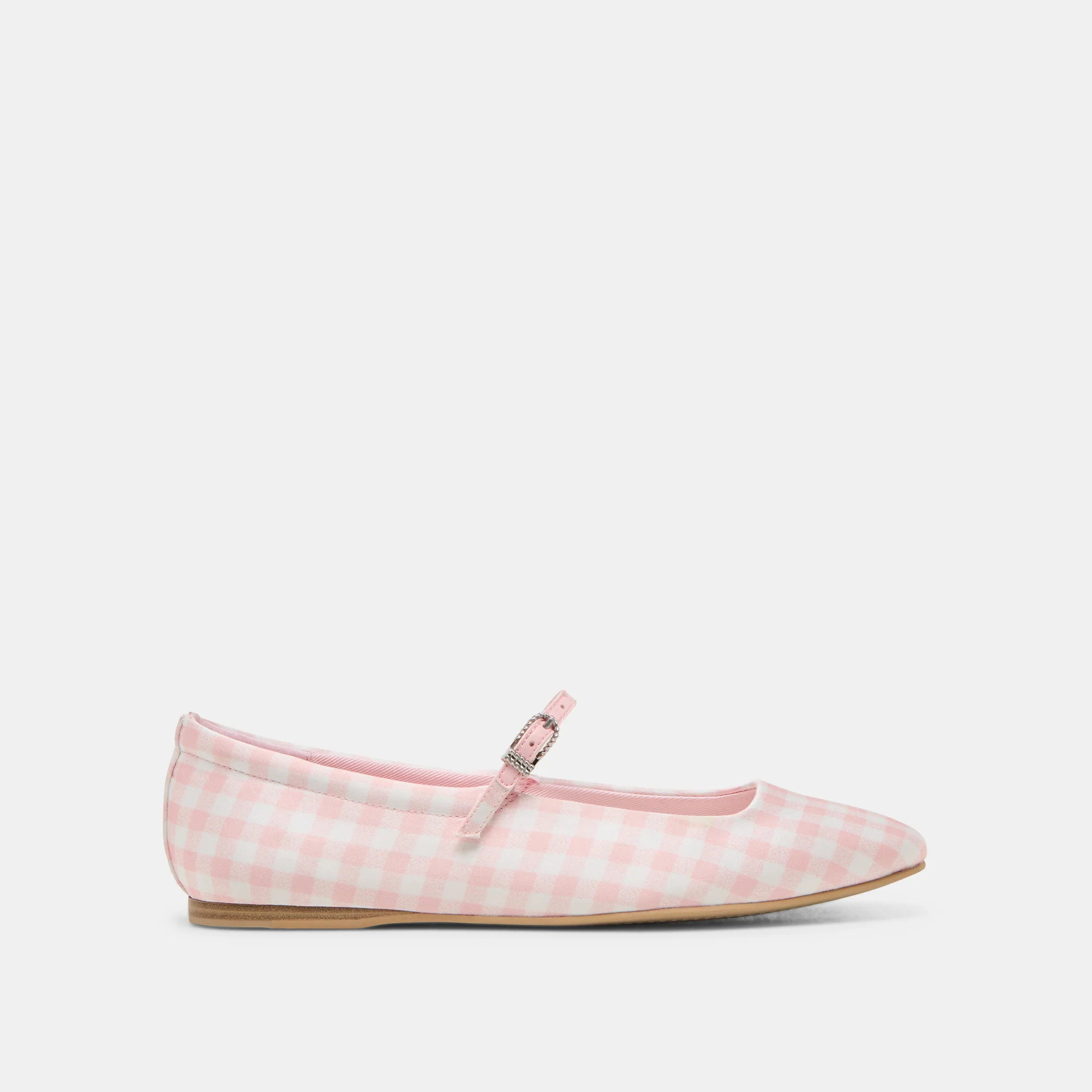 Reyes X Byrdie Golf Ballet Flats Pink Plaid Gingham | DolceVita.com