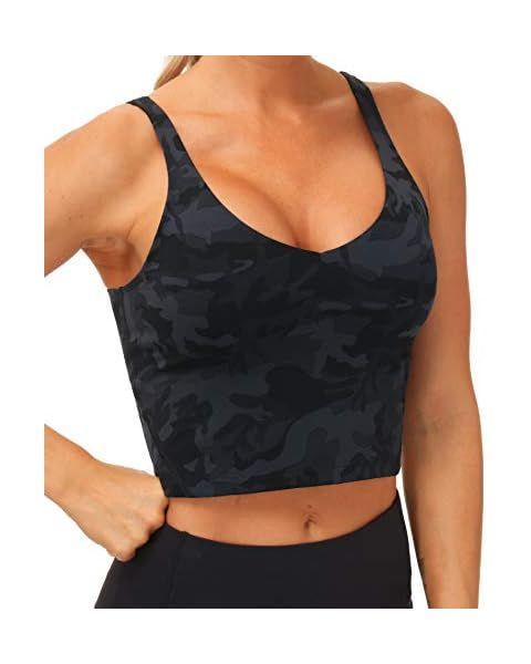 Kamo Fitness Ellyn Tank Top Crop Sports Bra for Women Soft Padded Built-in Bra Longline Yoga Runn... | Amazon (US)