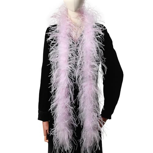 Soarer Purple Ostrich Feather Boas – 2yards 3ply Long Boas for Party, DIY Production, Clothing Decoration (Light Purple) | Amazon (US)