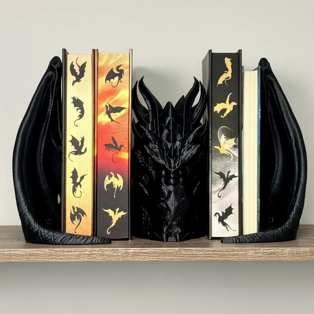 Dragon Head and Wings Bookend | Etsy (Global)