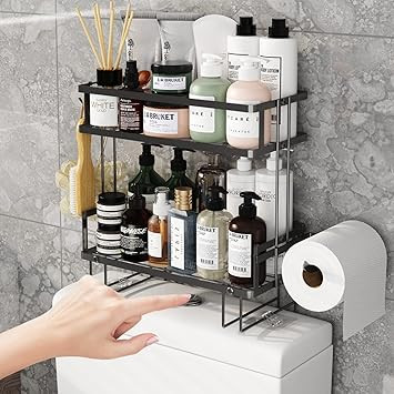 GILLAS 2 Tier Bathroom Over The Toilet Storage Shelf, Bathroom Storage Organizer with Toilet Pape... | Amazon (US)