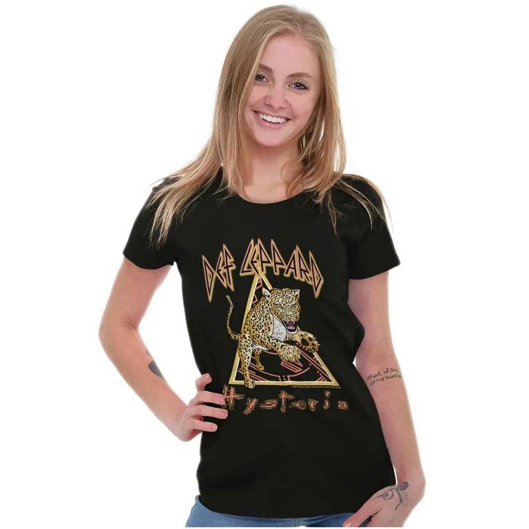 Vintage Leopard Def Leppard Hysteria Women's T Shirt Ladies Tee Brisco Brands - Walmart.com | Walmart (US)